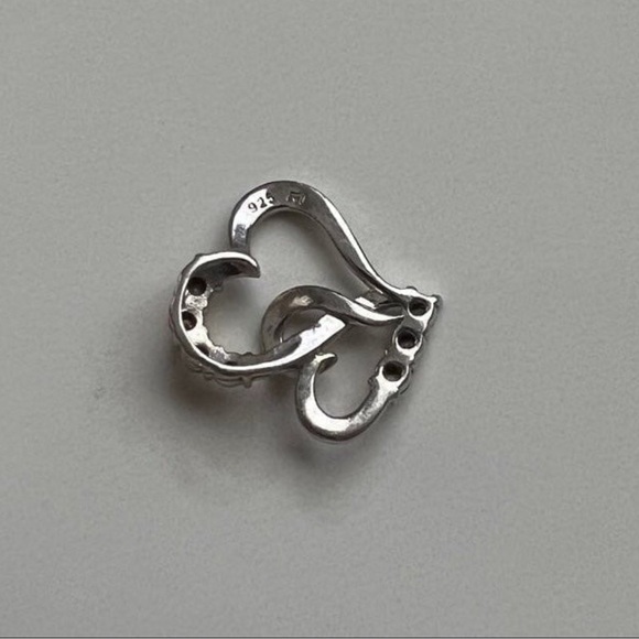 Sterling silver 925 RL marked double heart pendant - Picture 2 of 2